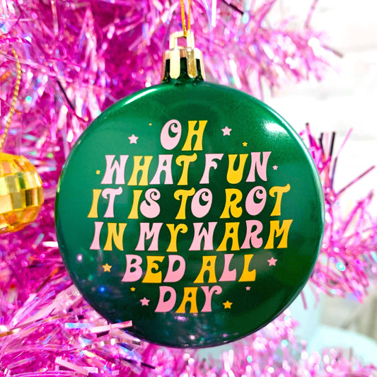 Oh What Fun It Is To Rot Plastic Xmas Tree Holiday Ornament