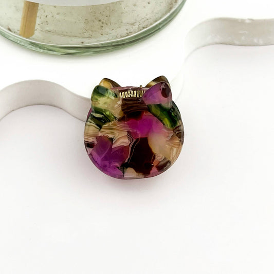🐱 Mini Cat Hair Claw – Cute Acetate Kitty Clip 😻