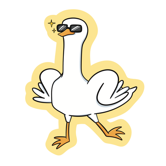 Cool Goose With Sunglasses Funny Vinyl Sticker