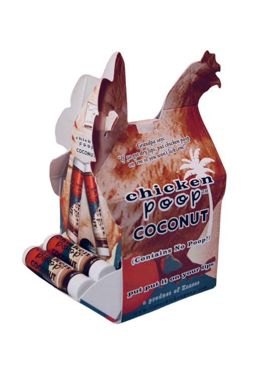 Chicken Poop® COCONUT Lip Balm, All Natural 24ct. CHICKEN