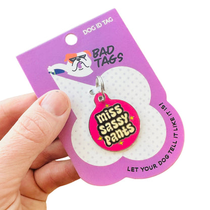 Dog ID Tag with Personalized QR Code - Miss Sassy Pants