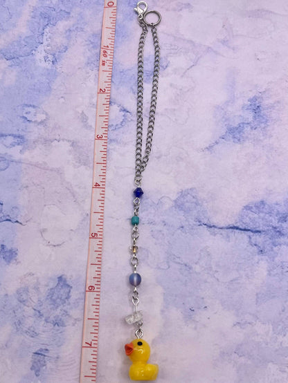 Eugene | Rubber Duck Car Charm | Rearview Mirror Accessory | Car Mirror Companion | Car Decoration | Vehicle Interior Accessory