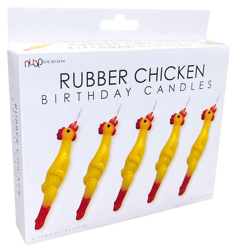 Rubber Chicken Candles - 5 Piece Set