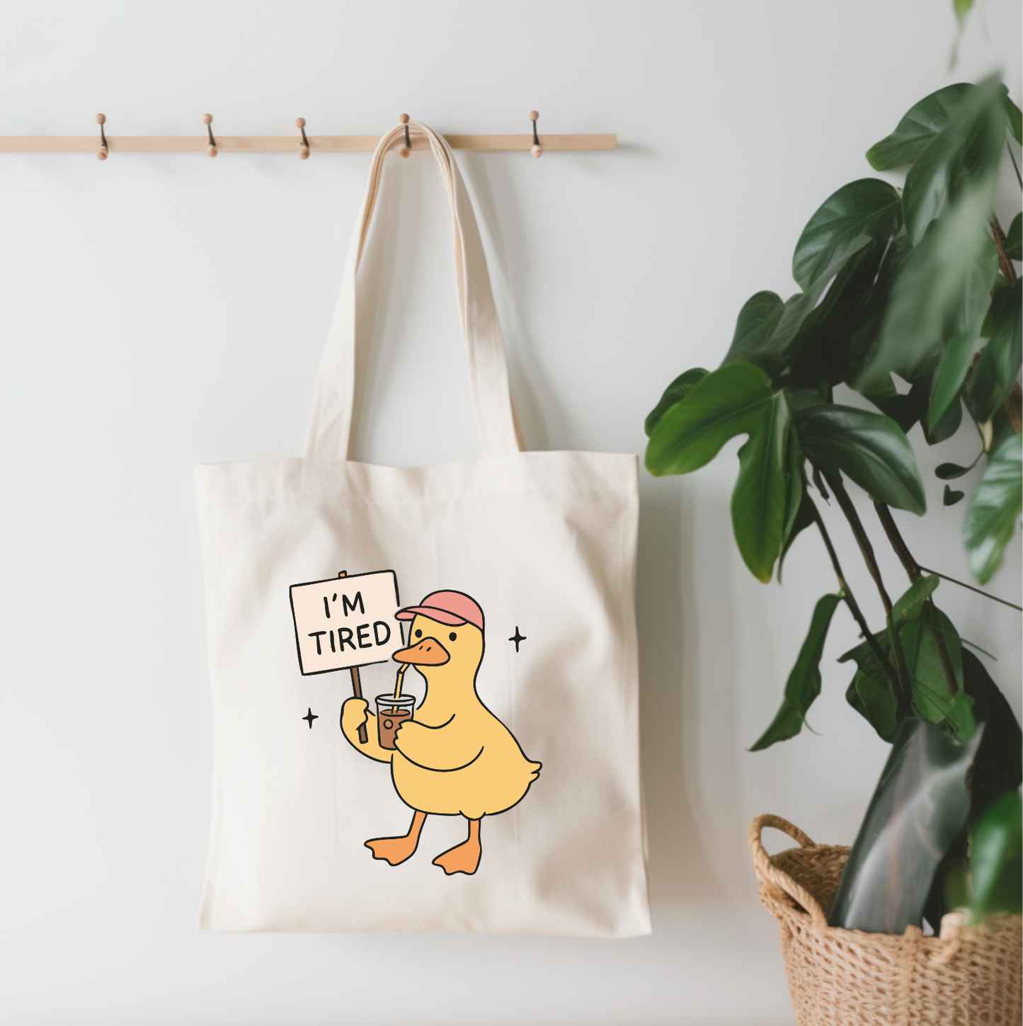 I'm Tired Duck Canvas Tote Bag