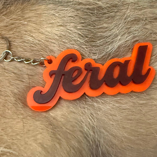 Feral Keychain (Burgundy / Orange)