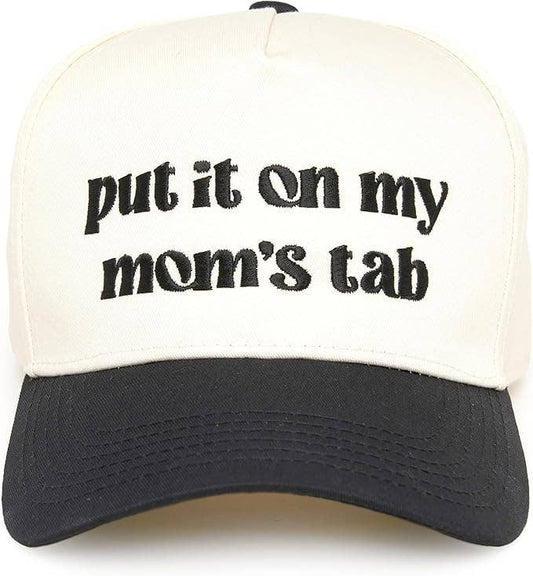 Two Tone Cap: Put It On My Mom's Tab - Black/Beige