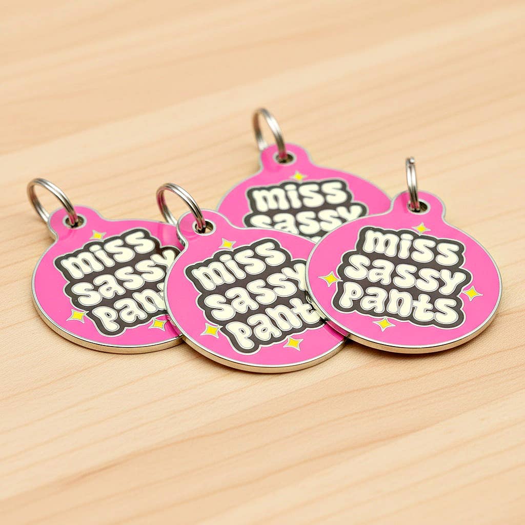 Dog ID Tag with Personalized QR Code - Miss Sassy Pants