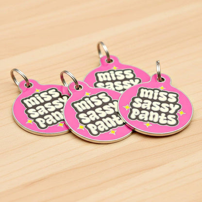 Dog ID Tag with Personalized QR Code - Miss Sassy Pants