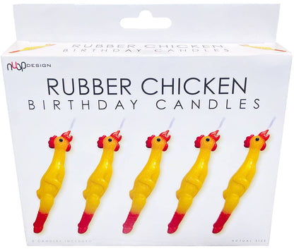 Rubber Chicken Candles - 5 Piece Set