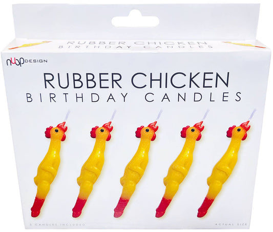 Rubber Chicken Candles - 5 Piece Set