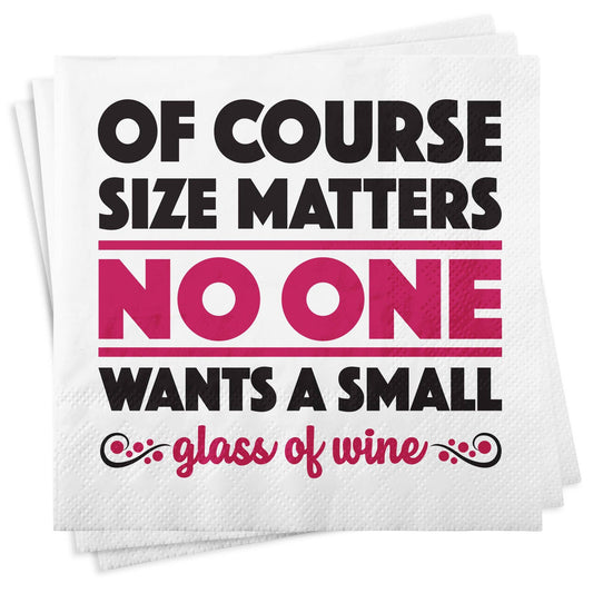 Funny Cocktail Napkins - Size Matters