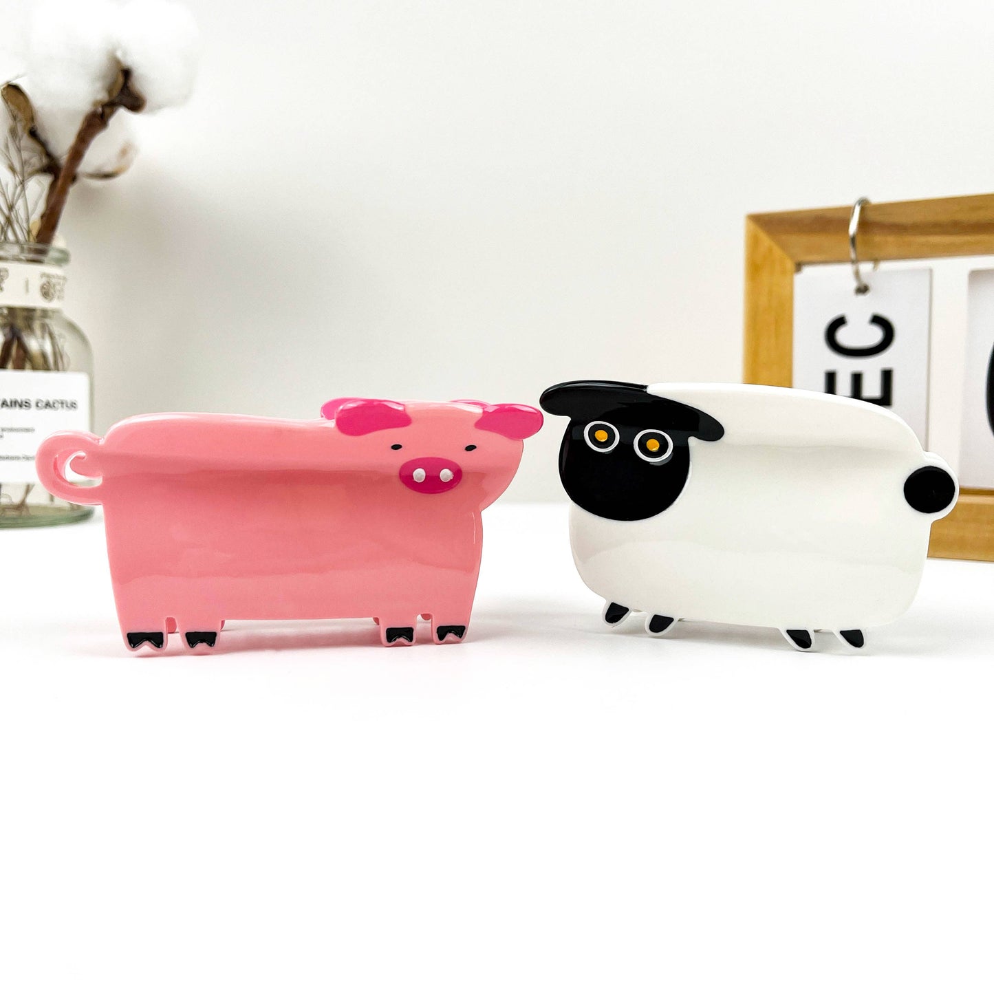 Lovely Cartoon Animal Acetate piglet Hair Claw Clip