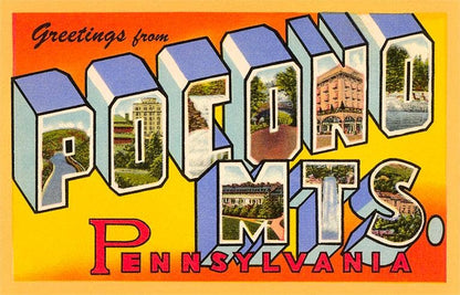 Postcard PA-290 Greetings from Pocono Mountains, Pennsylvani