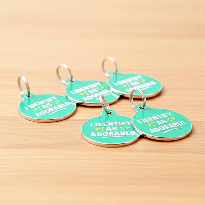 Personalized Dog Tag Charm - I Identify as Adorable