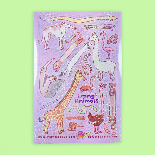 Long Animals Vinyl Sticker Sheet