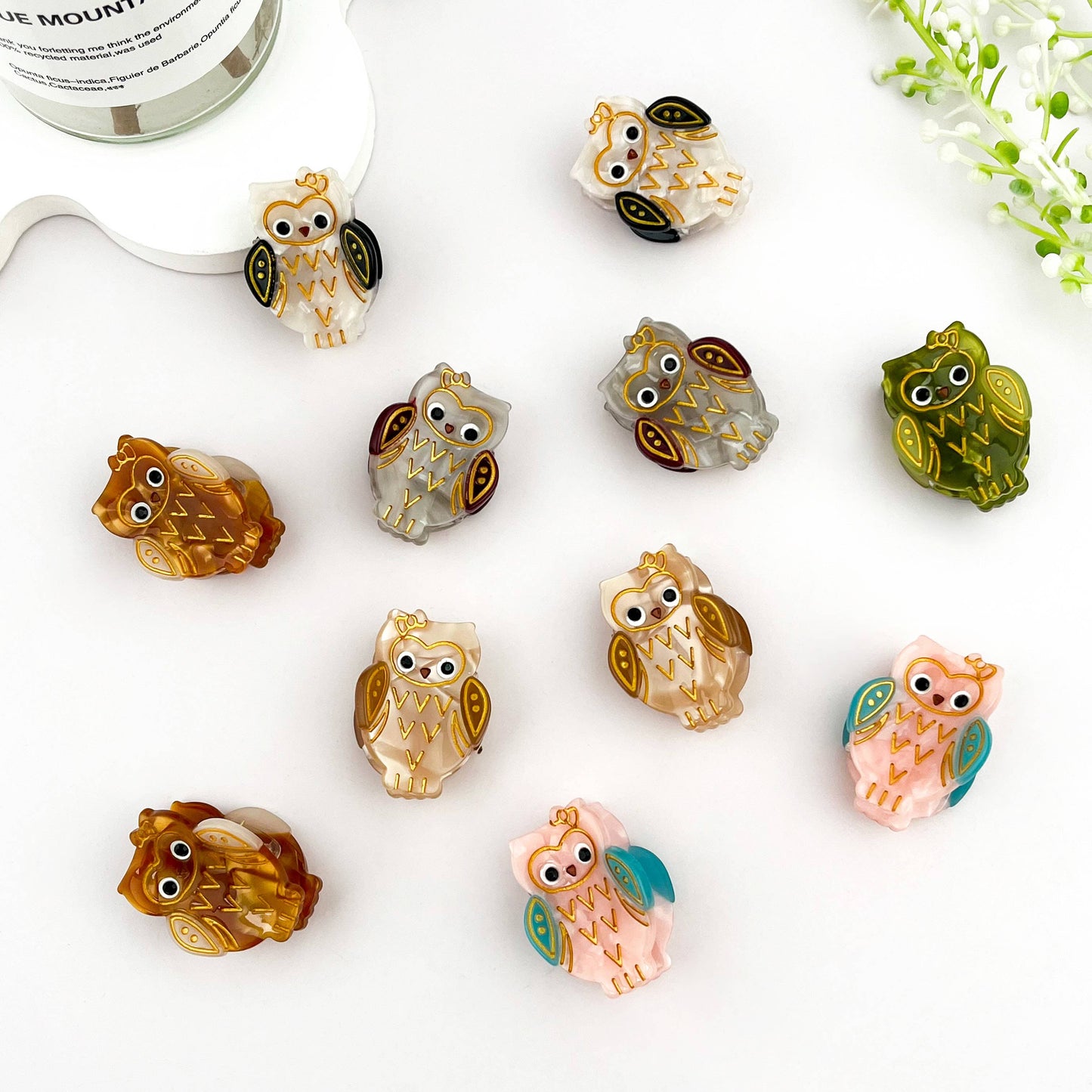 Cute Mini Owl Hair Claw  Acetate Animal Hair Clip