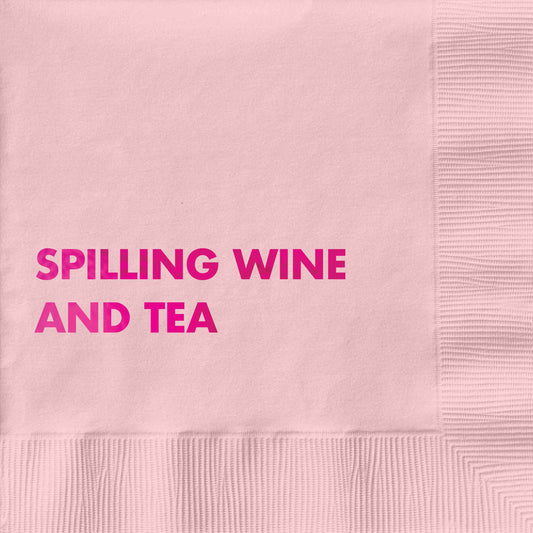 Spilling Wine & Tea - Cocktail Napkin