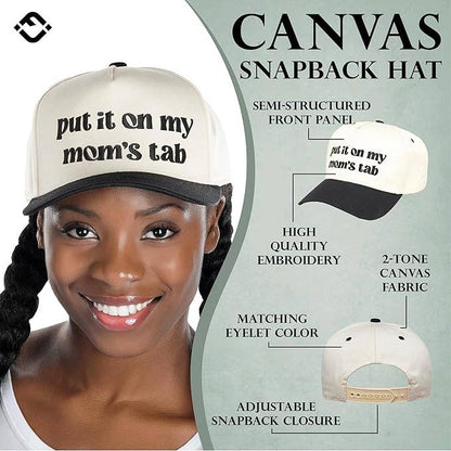 Two Tone Cap: Put It On My Mom's Tab - Black/Beige