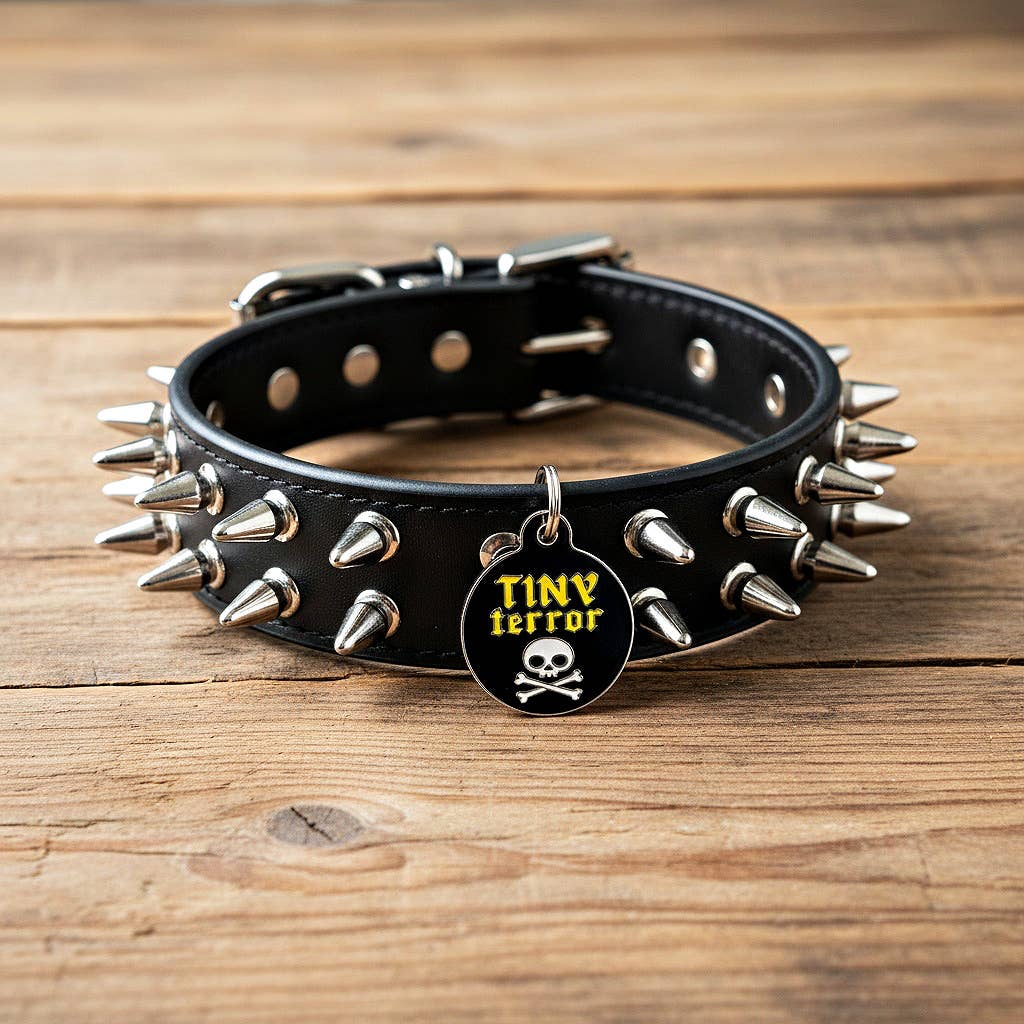 Dog ID Tag with Personalized QR Code - Tiny Terror ☠️