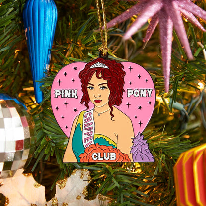 Chap Pink Pop Star Enamel Holiday Ornament