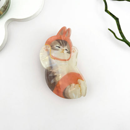 Lazy Cat Exquisite Acetate Animal Hair Claw Clip