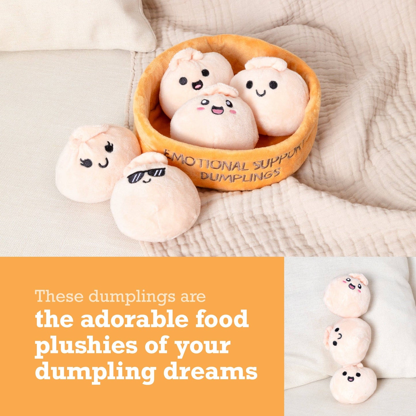 Emotional Support Dumplings - Set of 5 Plush Dumplings