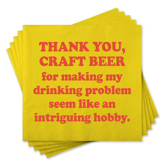 Funny Cocktail Napkins - Thank you craft beer