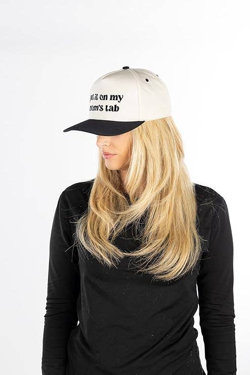 Two Tone Cap: Put It On My Mom's Tab - Black/Beige