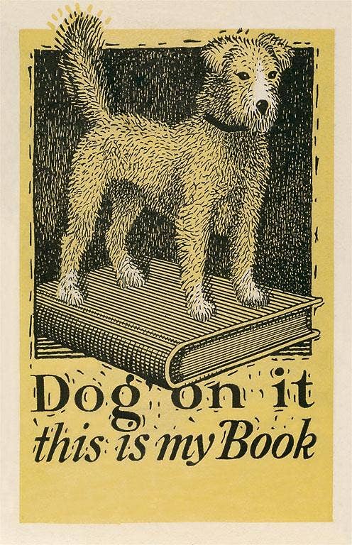 Postcard LT-205 Book Plate: Dog on it
