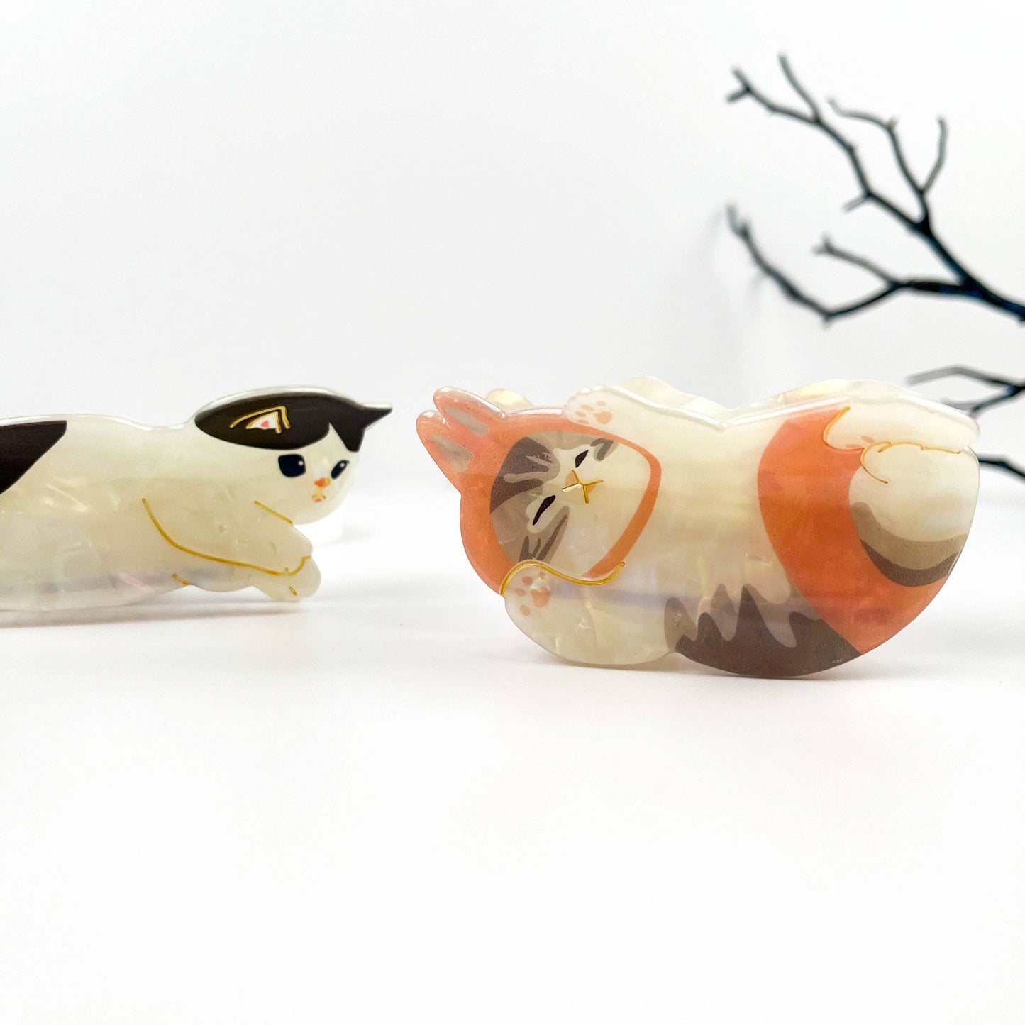 Lazy Cat Exquisite Acetate Animal Hair Claw Clip