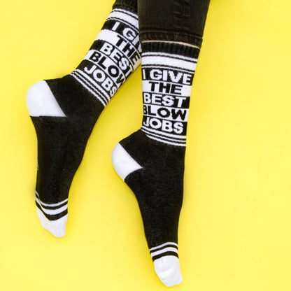 I Give The Best Blow Jobs Gym Crew Socks