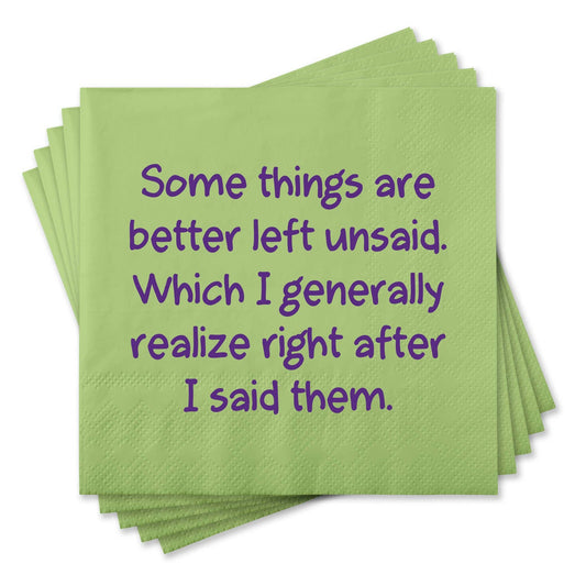 Funny Cocktail Napkins - Better left unsaid