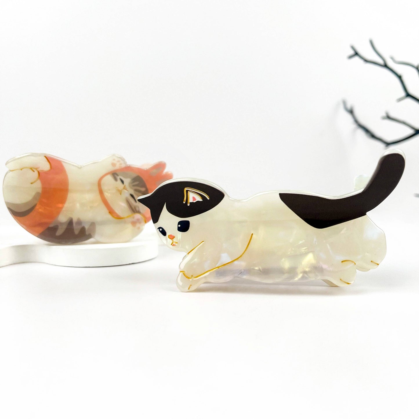 Lazy Cat Exquisite Acetate Animal Hair Claw Clip