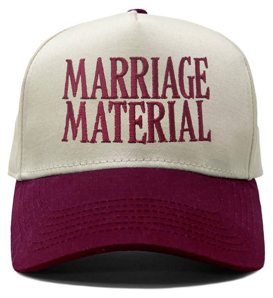Two Tone Cap -   Marriage Material (Burgundy/Beige)