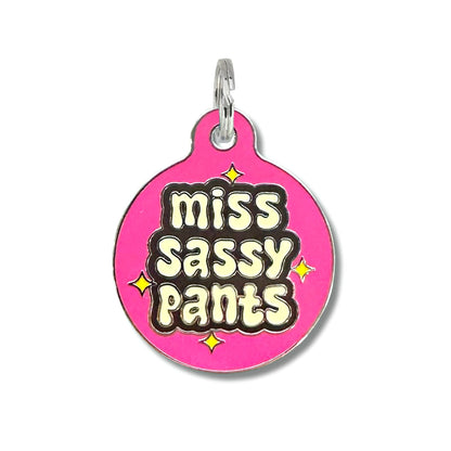 Dog ID Tag with Personalized QR Code - Miss Sassy Pants