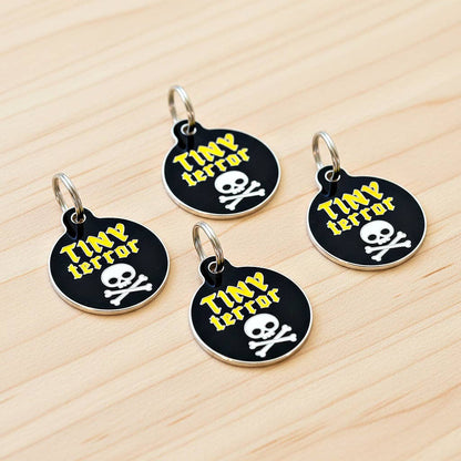 Dog ID Tag with Personalized QR Code - Tiny Terror ☠️