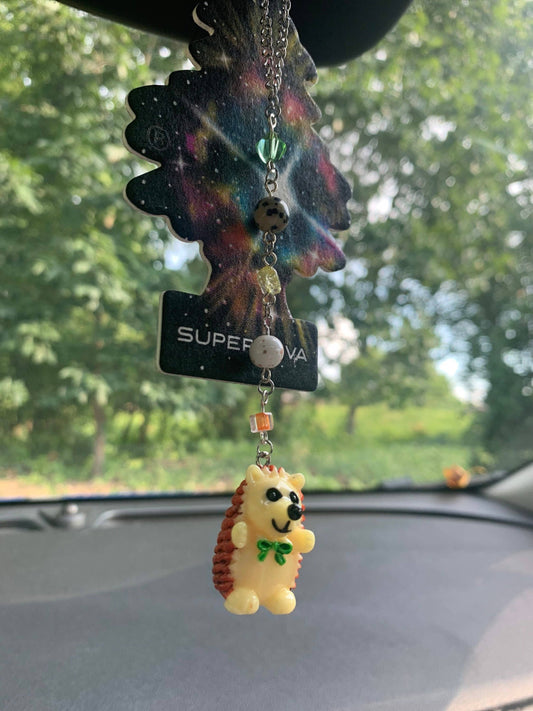 Hansel | Hedgehog Car Charm | Rearview Mirror Accessory | Car Mirror Companion | Car Decoration | Vehicle Interior Accessory
