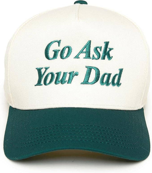 Two Tone Cap - Go Ask Your Dad - Beige/Green
