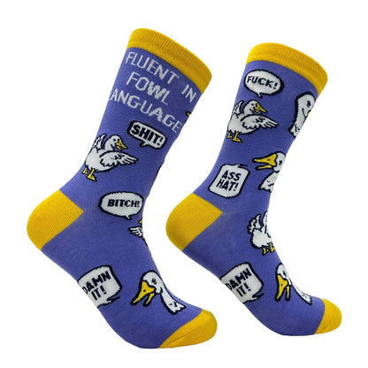Women's Fluent In Fowl Language Socks sarcastic Graphic
