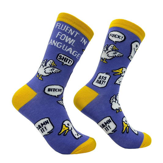 Women's Fluent In Fowl Language Socks sarcastic Graphic