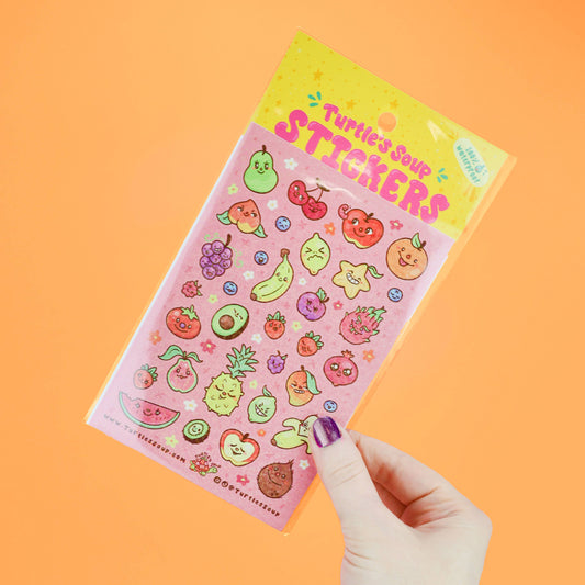 Cute Fruits Vinyl Sticker Sheet
