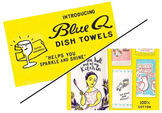 Blue Q Dish Towel, Get The Hell Out of My Kitchen. 100% Cotton, Funny and Functional, Screen-Printed in Rich Vibrant Colors