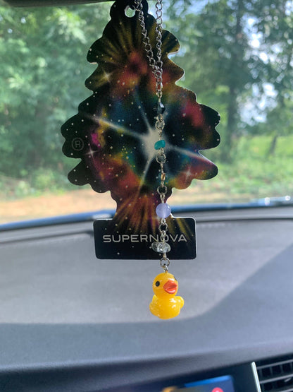 Eugene | Rubber Duck Car Charm | Rearview Mirror Accessory | Car Mirror Companion | Car Decoration | Vehicle Interior Accessory