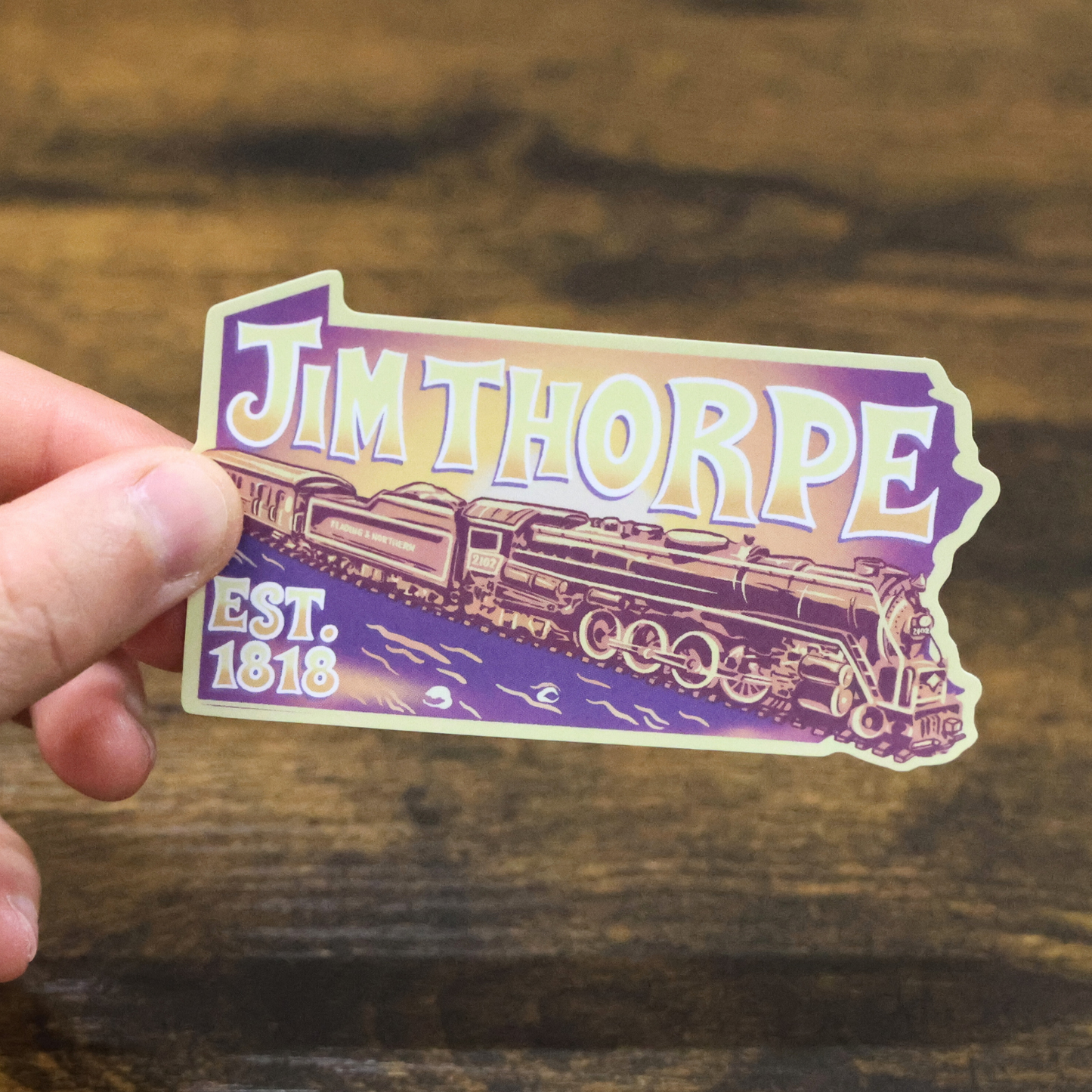 PA Jim Thorpe Sunset Train Sticker