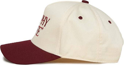 Two Tone Cap -  Trophy Wife - Burgundy/Beige