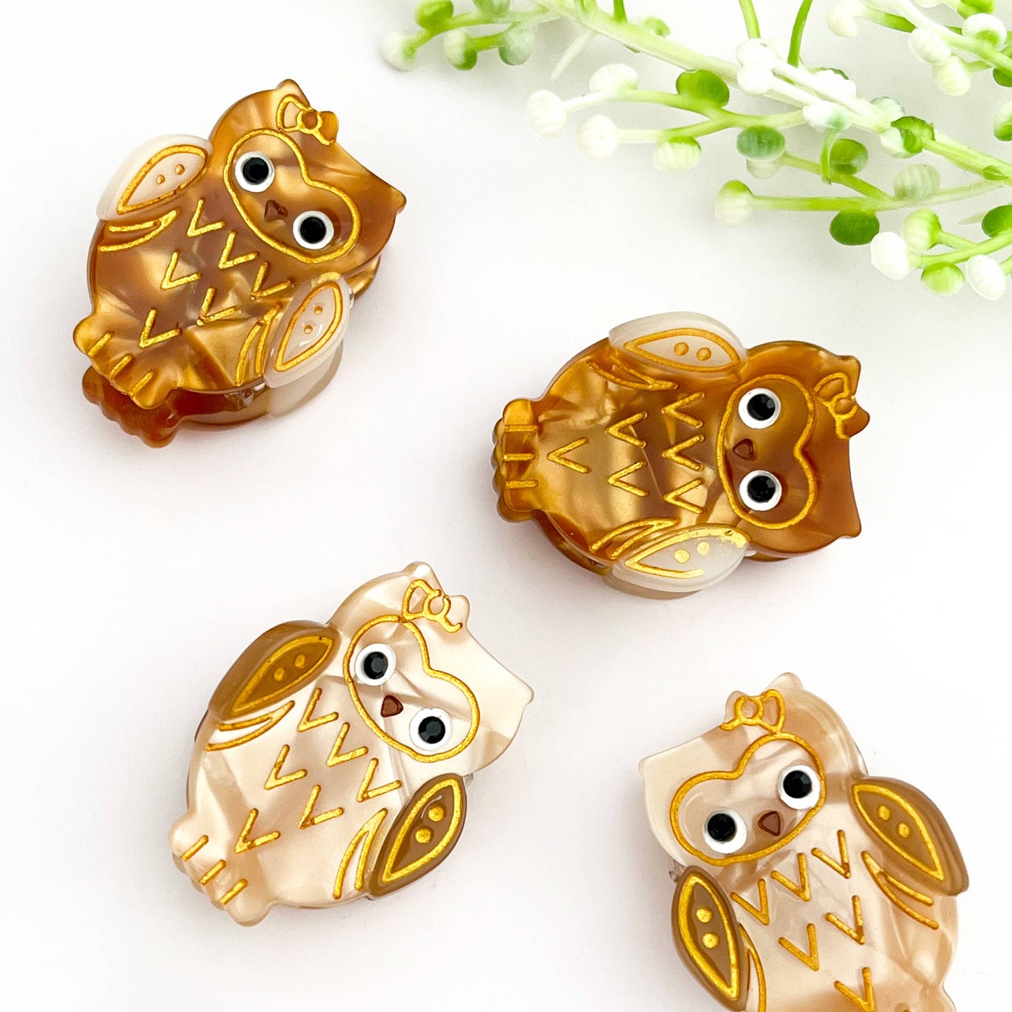 Cute Mini Owl Hair Claw  Acetate Animal Hair Clip