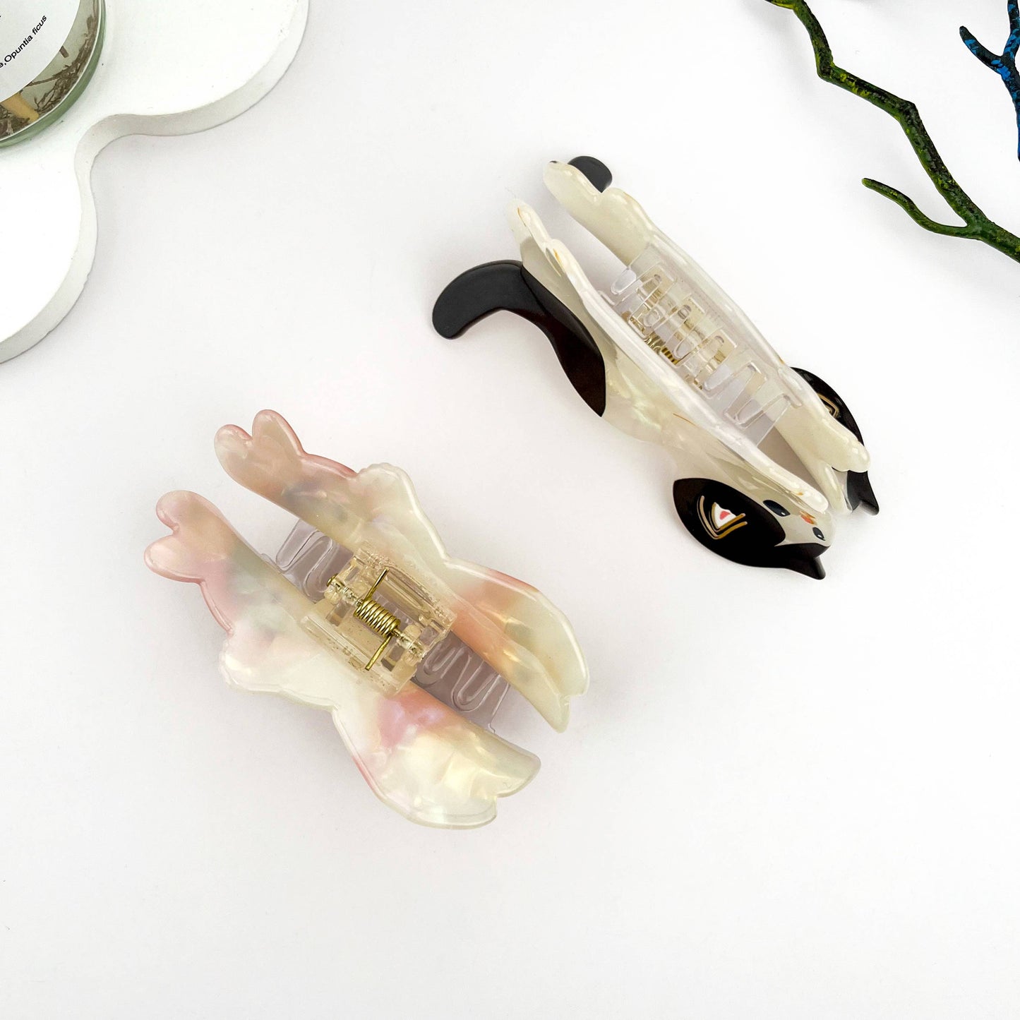 Lazy Cat Exquisite Acetate Animal Hair Claw Clip