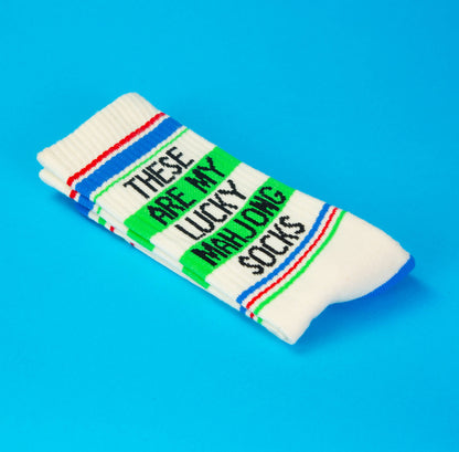 These Are My Lucky Mahjong Socks Gym Crew Socks