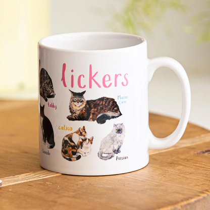Lickers Cat Pun Animal / Pet Lover Coffee or Tea Mug