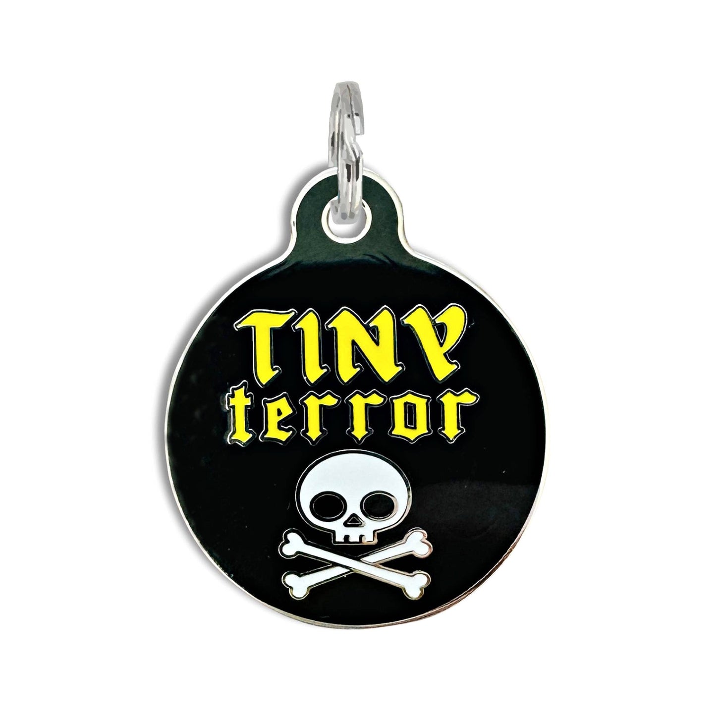 Dog ID Tag with Personalized QR Code - Tiny Terror ☠️